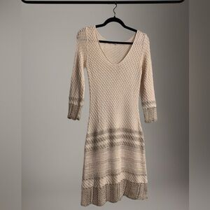 Elegant Cream Knit Dress